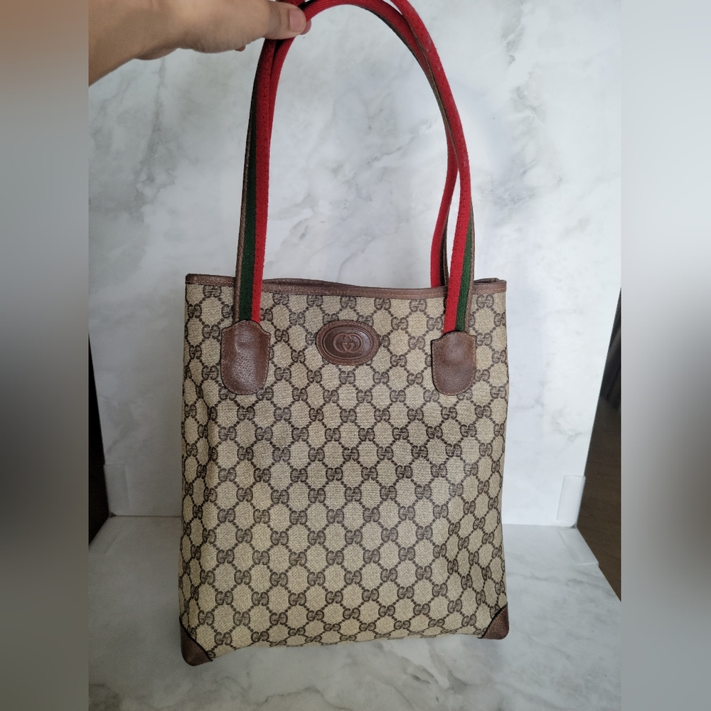Authentic Gucci vintage GG canvas tote bag 39.02.003 (A25) - Picture 2 of 15